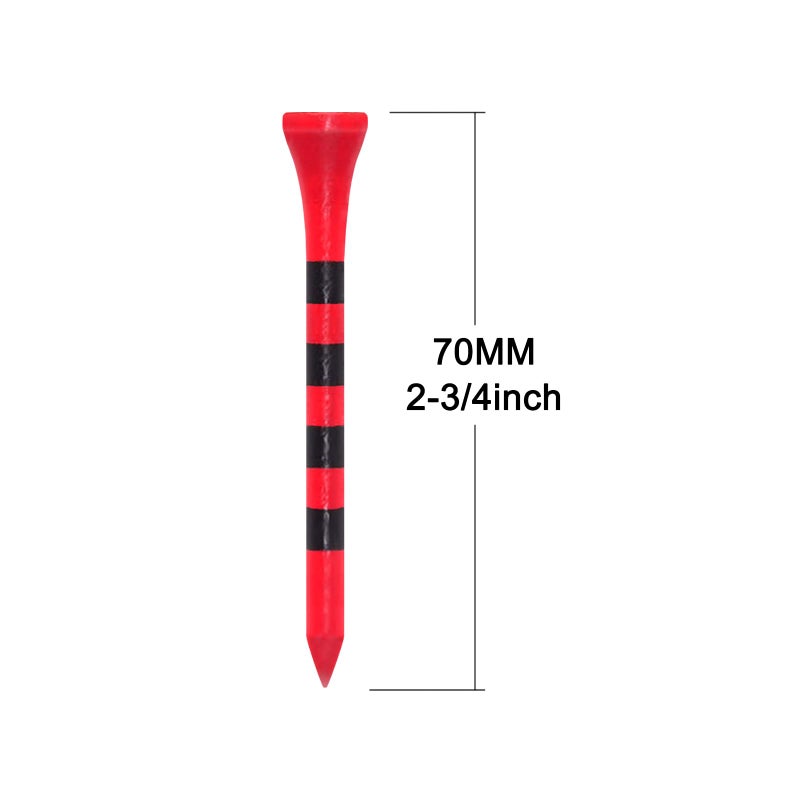 Zivisk Wooden Golf Tees 2-3/4 inch 100 Count 2.75" Long Golf Wood Bamboo Tees(Red,70mm) - Image 2
